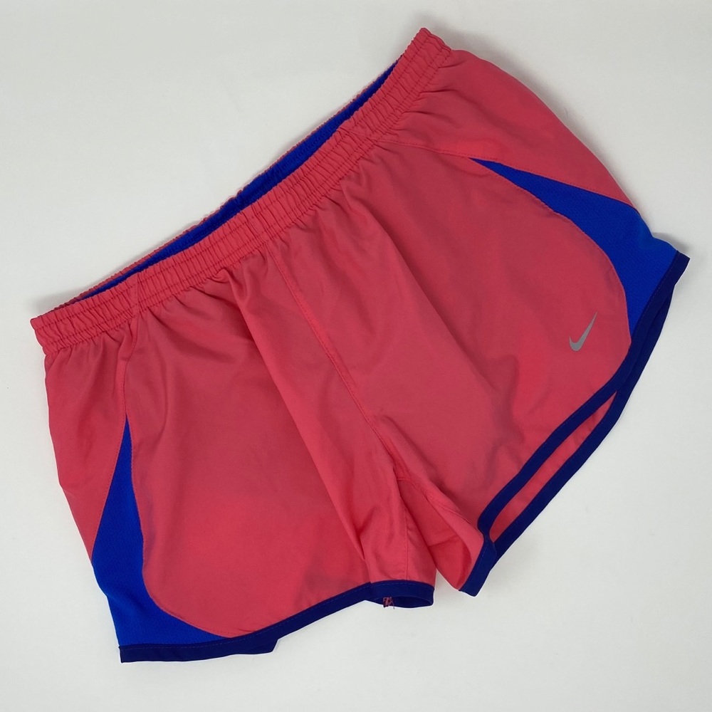 Nike Girls Hot Pink Running Shorts Blue Trim